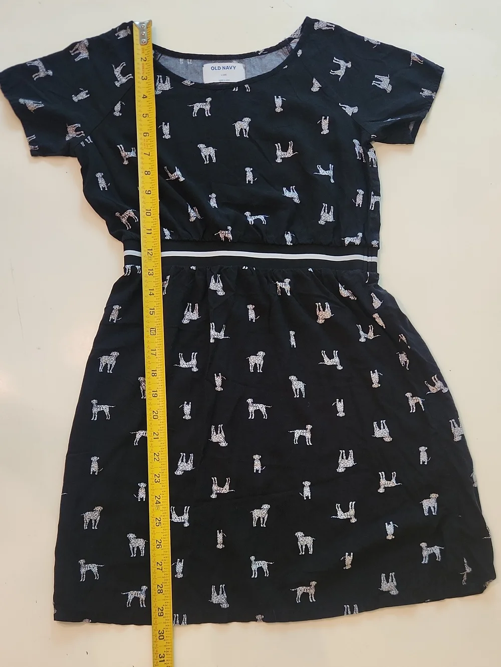 Old Navy Black Dalmatian Print Dress Size 10